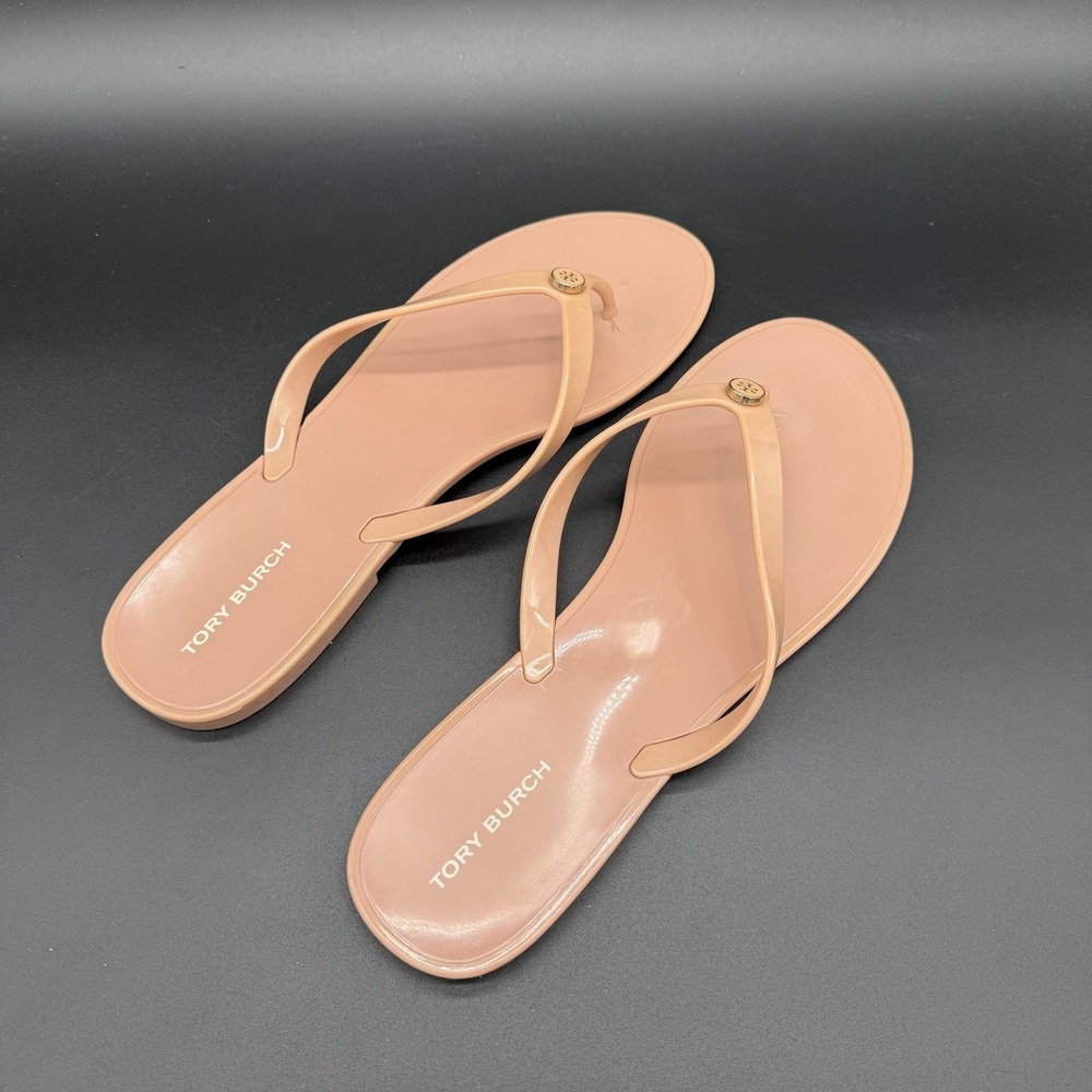 Tory Burch Chelsea Women's Flip Flops Size 11 , Nude/Light Pink Gold Hardware